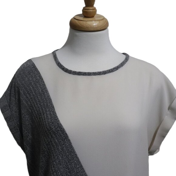 Suzy Shier Women's White and Grey Mini Dress - Picture 2 of 3